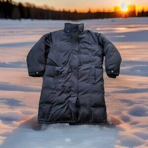 ✅Womens L VTG Eddie Bauer BLACK Goose Down Filled Puffer Jacket/Coat NO HOOD